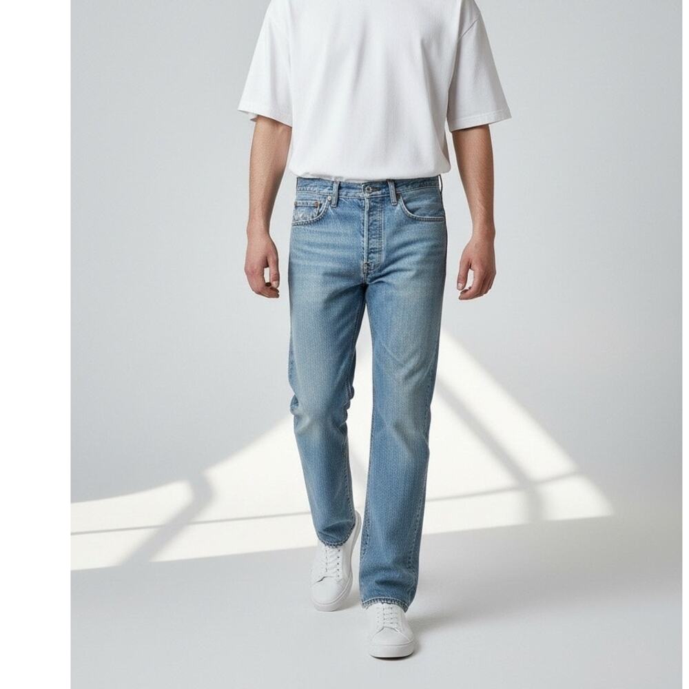 Levi’s 501 Original Fit Jeans Men’s Light Wash Distressed Button Fly 30X32